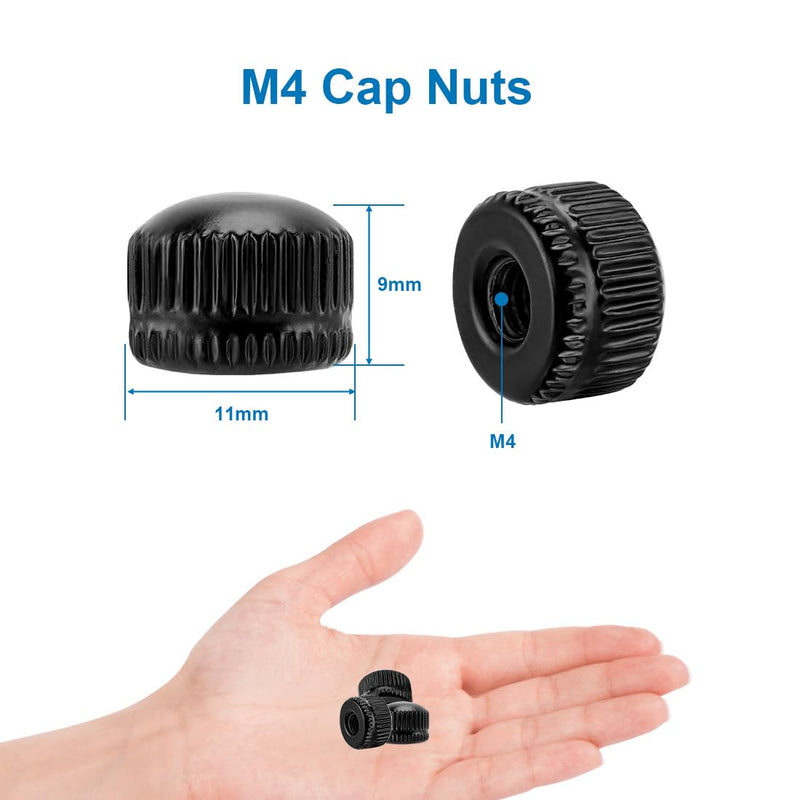 Screw Caps for Light Fixture, Ceiling Light Screw Cap Cover, Lamp Shade Holder Replacement Parts, Lamp Finals Decorative Hardware, Lamp Knob Nuts, Screw Top, Lamp Parts and Accessories 6 Pack Black