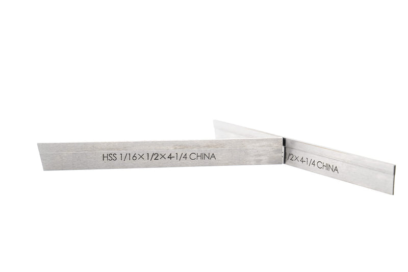 Set of 2 HSS 1/16" x 1/2" x 4-1/4" for Lathe Parting Cut Off Blade Tapered Type T1