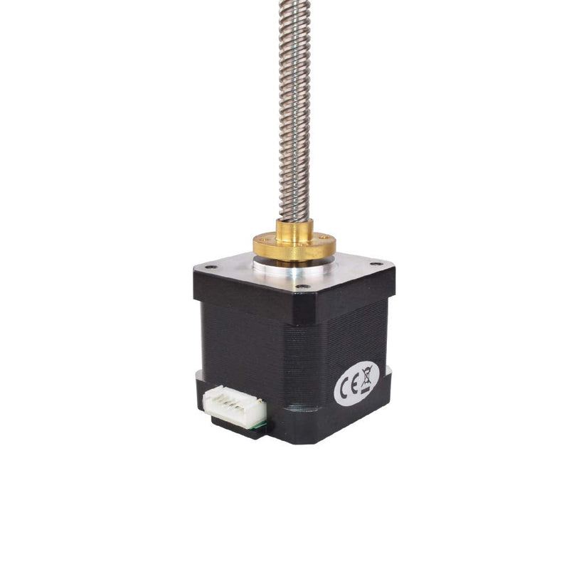 310mm Tr8x8 Lead Screw Nema 17 Integrated Linear Actuator Stepper Motor with External Brass Nut 1.5A 59oz-in for RepRap Prusa i3 3D Printers Z Axis CNC