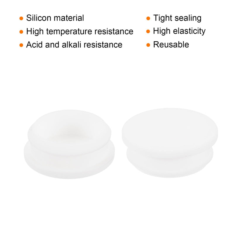 MECCANIXITY Silicone Snap in Locking Hole Plugs,Rubber Panel Seal Cover Flush Type Panel Round for Kitchen Rubber Bulkheads Waterproof Sealing Plugs 38.6mm/1.5 Inch Diameter White,Pack of 2