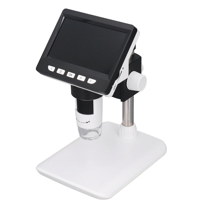 LCD Digital Microscope,4.3 Inch Screen 50x 1000x Magnification 2MP HD Camera 8 LED Light Metal Stand Rechargeable USB Microscope PCB Inspection Industrial Repair