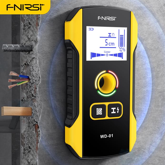 Premium Wall Scanner Stud Finder, Electronic Wall Stud Detector for Wood, Metal Studs, AC Wires, Joists, Pipes, Wire and Water Pipe Stud Finder, Visible Positioning Hole for Accurate Center Detection