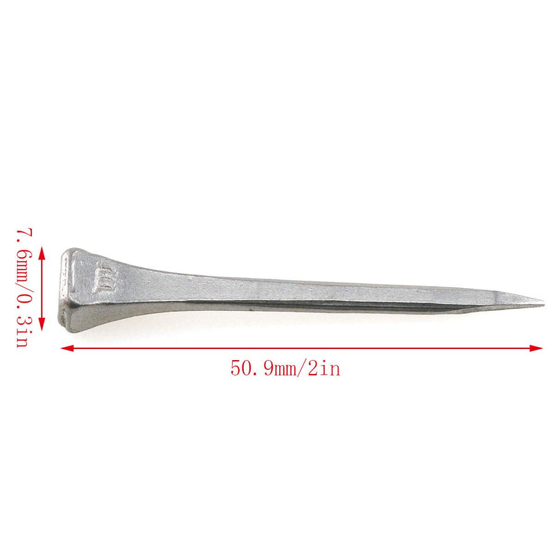 E-outstanding 50-Pack Low Carbon Steel 2 Inch E5 Horseshoe Nails, Polished and Galvanized