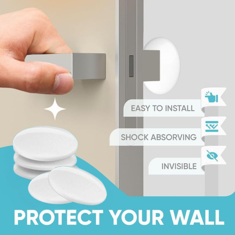 Strongest Home Wall & Door Handle Stopper 5" Set of 3 Pieces White Rubber Door Knob, Round Wall Shield Cushion, Quiet Wall Protector for Door Handle, Guard Door Bumper, Self Adhesive X-Large