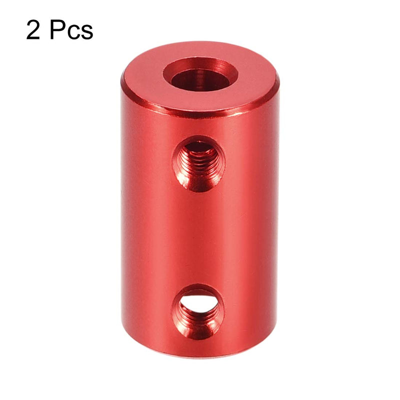 uxcell 5mm to 10mm Bore Rigid Coupling Set Screw L25XD14 Aluminum Alloy,Shaft Coupler Connector,Motor Accessories,Dark Red,2pcs