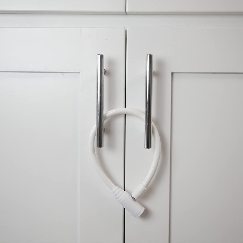 Urban August Child-Proof Refrigerator Lock for Kids & Adults - Lock for French Door Fridge and Cabinet (Regular, White - 2 Pack) Regular