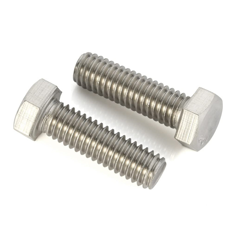 M8-1.25 x 20mm Hex Head Bolts Hexagon Screws, 304 Stainless Steel 18-8, Plain Finish, Fully Threaded, 25 PCS M8 x 20mm