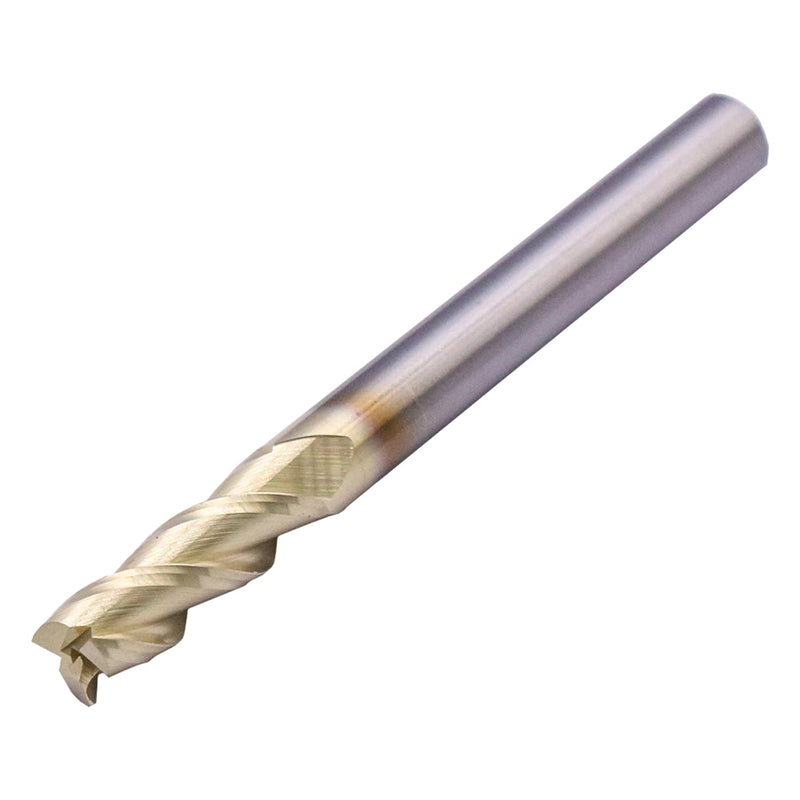 5Pcs 3/16" 3 Flute Solid Carbide Square End Mill, ZrN Coated for Aluminum | 37° Helix, 3/16" Cutting Dia, 3/16" Shank Dia, 5/8" Length of Cut, 2" Overall Length, for Milling Aluminum and Copper 3/16 in