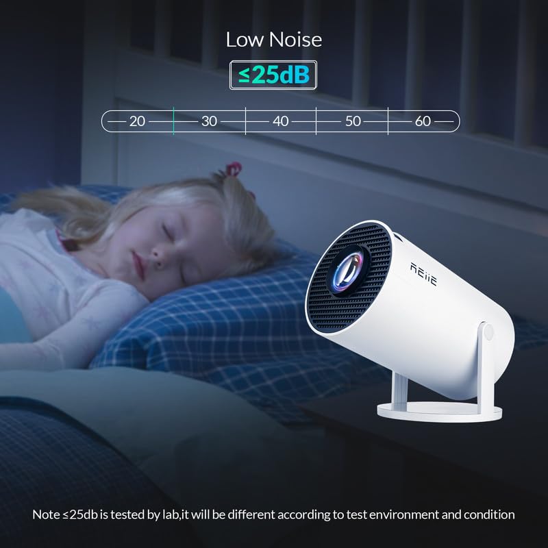 2025 Upgraded HY300 PRO+ Mini Portable Projector,Smart Projector with Android 11.0, 200 ANSI Lumens, Short Focus, WiFi6 + BT5.0, Support 4K 1080P Decoding, for Outdoor Camping,Home Theater HY300PRO+