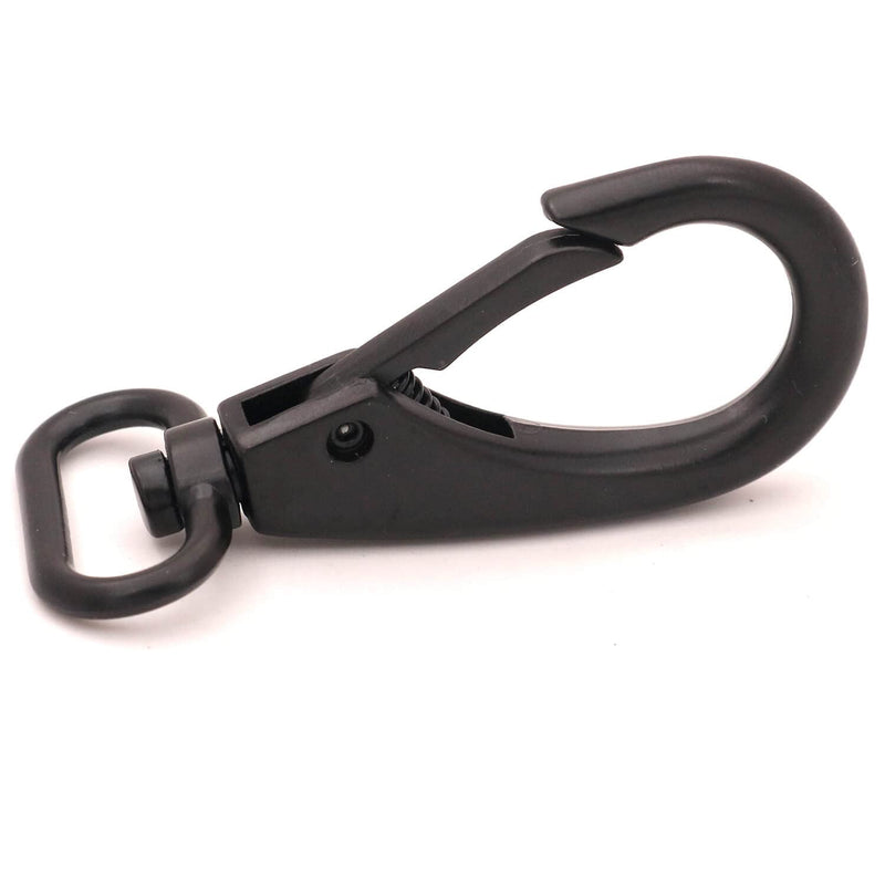 BIKICOCO 1'' Swivel Bolt Snap Hook Lobster Claw Clasp Trigger Spring Loaded Clip, Oval-Ring Ended, Black - Pack of 6 1 inch Black x 6 Pcs