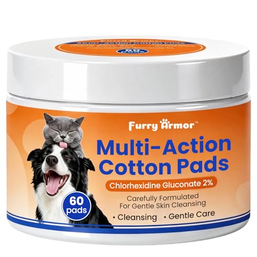 Pet Care Bundle – Itch Relief Ear Cleaner (8.45 oz) with Manuka Honey & Green Tea + 2% Chlorhexidine Skin Cleaning Pads (60 Wipes) – Non-Stinging Ear Wash & Non-Drying Grooming Wipes for D
