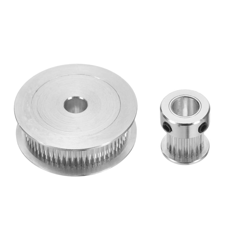 uxcell GT-2 Synchronous Wheel 20&60 Teeth 8mm Bore, Aluminum Alloy Timing Pulley Wheel with 1Pcs Length 200mm Width 10mm Belt for 3D Printer, CNC Machine (20-60T-8B-10)
