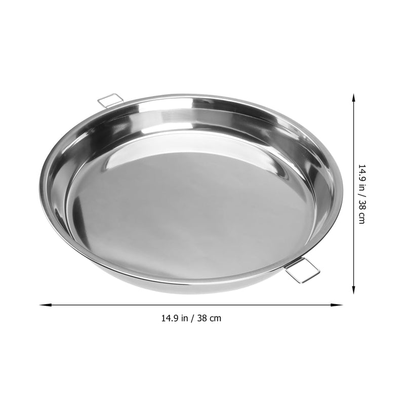 DOITOOL 15 Inch Double Ear Stainless Steel Steaming Plate with Handles for Cooking Fish Vegetables Tamale Kitchen Steamer Tray