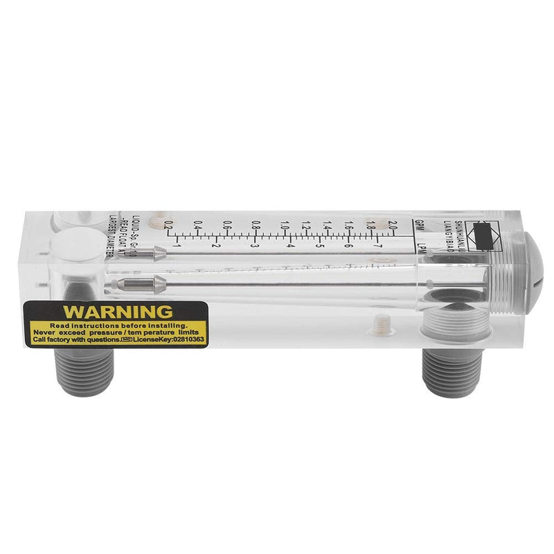 Liquid Flowmeter, Water Meter Panel Type Glass Liquid Flowmeter 0.2-2GPM/1-7LPM Water Measuring Meter