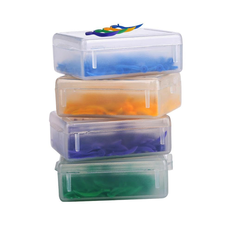 Jadeshay Dental Wedges, 400pcs 4 Box 4 Color Disposable Plastic Wave Shape Dental Fixing Wedge with Hole for Professional Dental