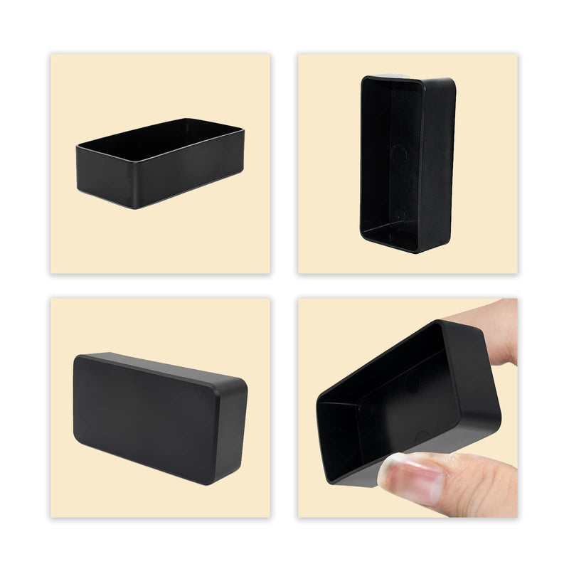 Flyshop 4PCS Flexible PVC Chair Leg Caps Floor Protectors Furniture Leg Tip Covers, Rectangle, Black, 2" x 4", 50 x 100 mm 2"x4" (50x100mm)