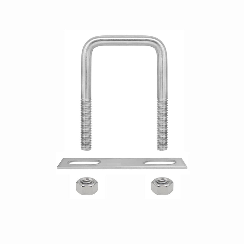 304 Stainless Steel Square U-Bolts 2-3/8"(60mm) Inner Width, 6"(150mm) Length Stainless M10 with Nuts, Frame Plate, Accessories for Automobiles Trailer, Boat Trailer Industrial Parts 60×150mm (W*L)