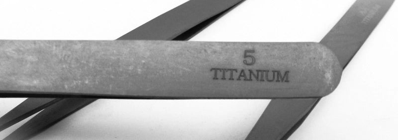 Titanium Tweezer Set of 3 Precision Tweezers Ultra Light Non-Magnetic High Temp Style #1 - #5 - AA