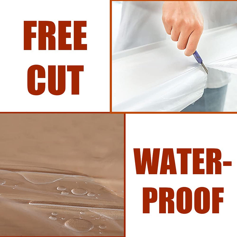 10 Pieces Plastic Drop Sheets for Painting, Waterproof and Dust-Proof Clear Cloth for Furniture Cover, 9x12 Feet Tarps 10 Pieces