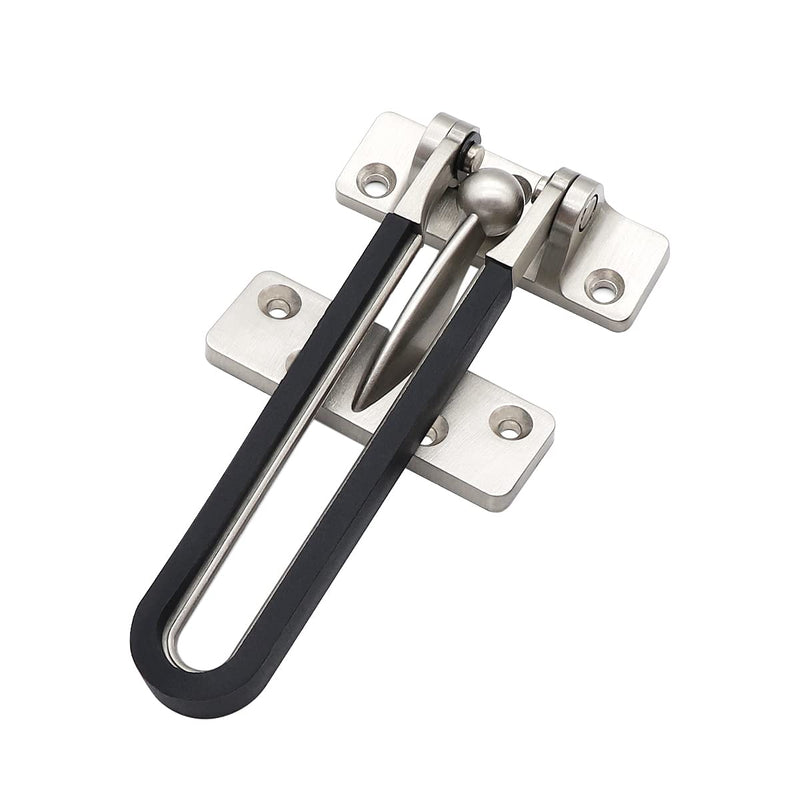 Home Security Door Lock Latch Guard Clasp Home Reinforcement Lock for Swing-in Doors Hotel Door Latches Anti-Theft Buckle (1, Silver) 1