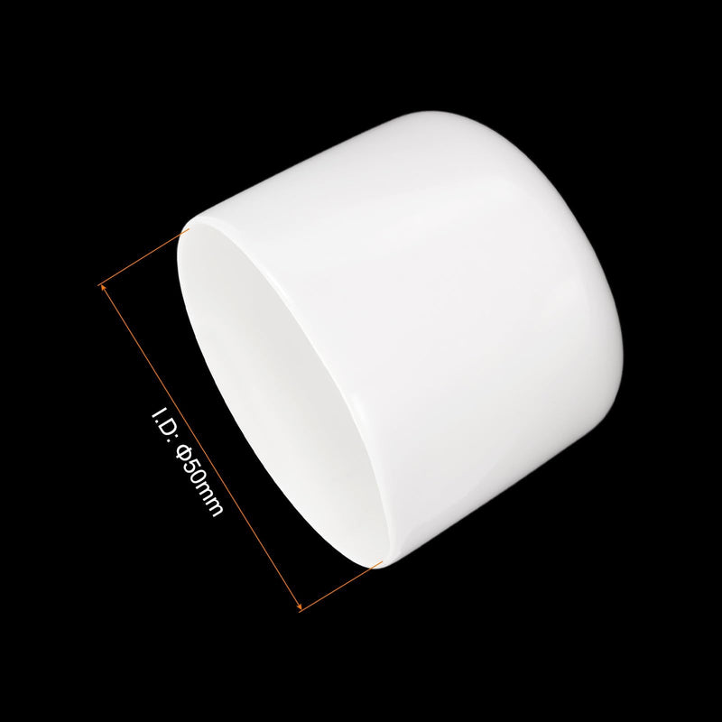 uxcell 8pcs Rubber End Caps 50mm ID Vinyl Round End Cap Cover Screw Thread Protectors White