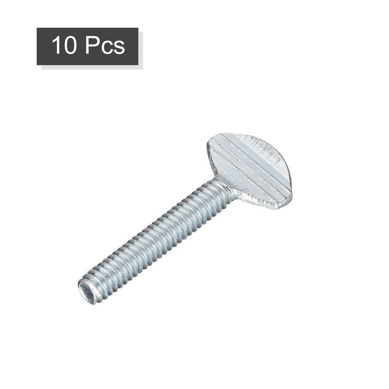 uxcell 1/4-20 x 1-1/2" Thumb Screws, 10pcs Carbon Steel Fully Thread Galvanized Finger Tight Racket Screw 1/4-20 x 1-1/2" 10