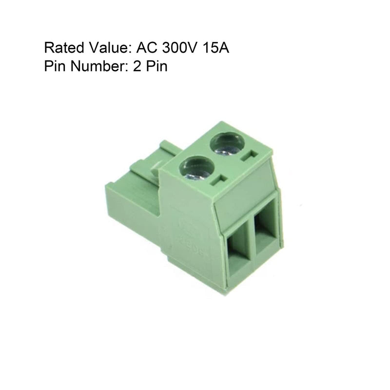 20 pcs 2 Pin 5.08mm Pitch Pluggable PCB Angle Screw Terminal Block Plug Connector Socket Panel Mount DIY (20pcs 2p) 20pcs 2P 5.08mm