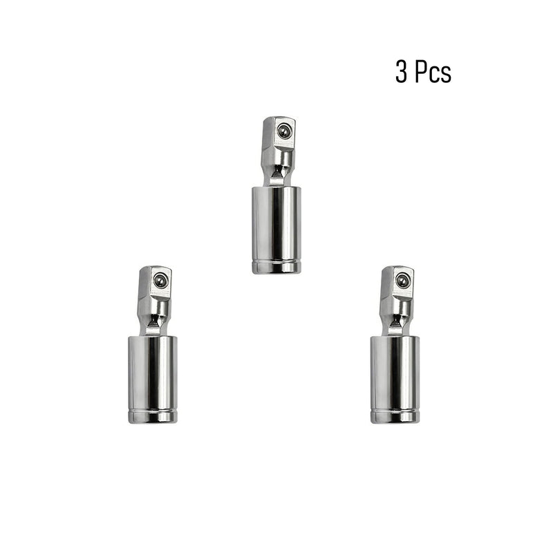 1/4" Universal Joint Swivel Socket Adapter, Impact Socket Extension, CR-V Steel, 3PCS 3