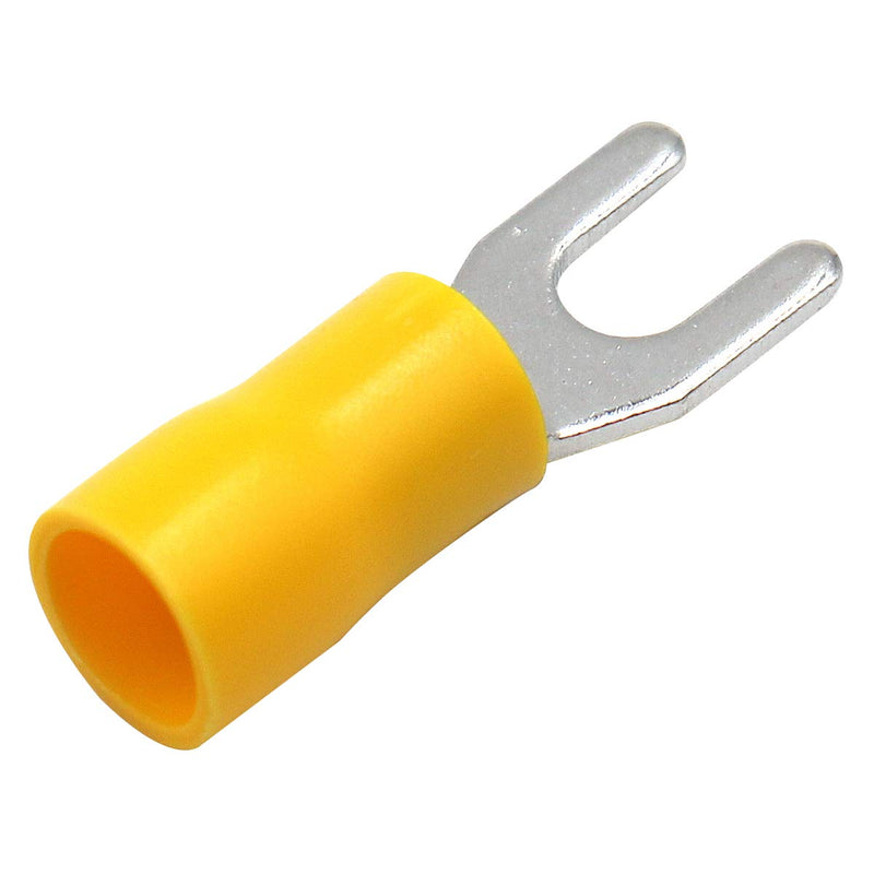 Baomain Insulated Fork Spade Wire Connector Electrical Crimp Terminal SV5.5-4 12-10 AWG (4-6 mmq) USA Screw #8 (100PCS) 100