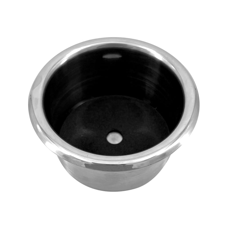 ISURE MARINE 4Pcs 3" Stainless Steel Drop-in Anti-Spill Cup Holder with Non-Slip Washer,Heavy Duty Poker Table Cup Holder Inserts Fits Standard Soda Can for Desk, Boats, RV Cars & Trucks