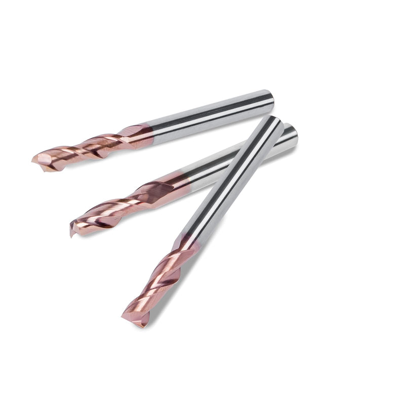NZ 1/4" 2-Flute Square End Mill, CNC Milling Bits TiSiN-Coated Carbide (HRC55) for Hardened Steel, Ti Alloy, Alloy Steel & Cast Iron | 5-Pack 1/4 inch