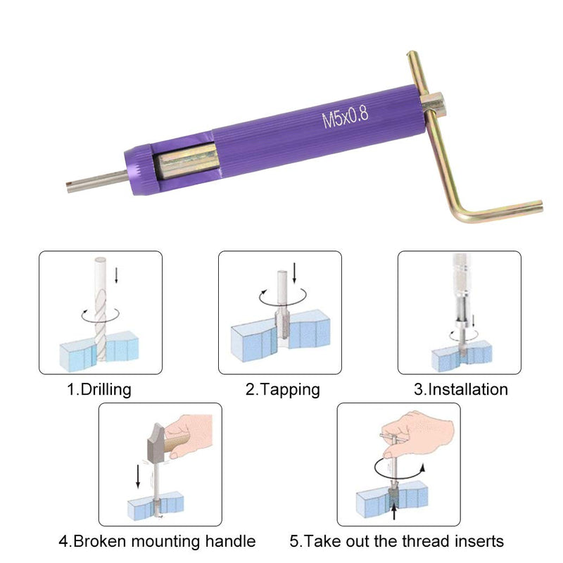 50pcs Thread Repair Installation Kit Stainless Steel Helicoil Type Set (M3 x 2D) M3 x 2D