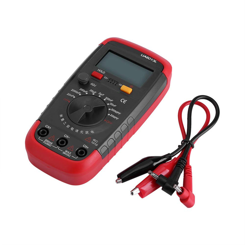 Digital Capacitance Meter Multimeter Professional Capacitor Tester 0.1pF - 20000uF with LCD Backlight and Safety Jacket 1999 Display