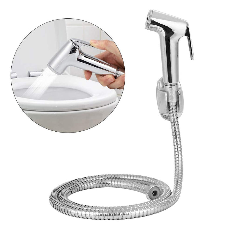 Bidet Sprayer, 3Pcs/Set Electroplating Toilet Sprayer ABS Spray Bracket Hose Kit Handheld Bathroom Accessories