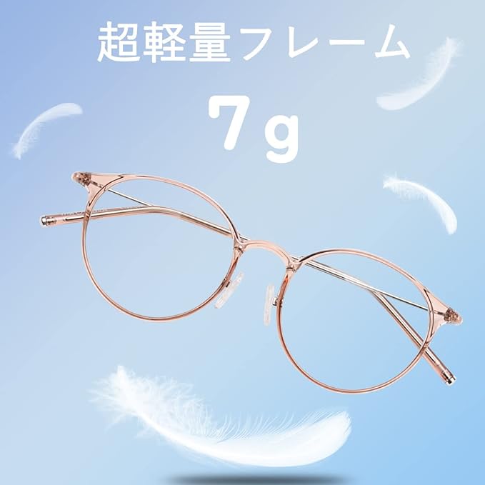 Dollger TR90 Blue Light Reduction Glasses, Round Glasses, No Prescription, 0.2 oz (7 g), Ultra Lightweight, UV Protection, PC Glasses, Transparent Lenses, Round Face, Small Effect, Stylish, Fashionable, Women's, Men's - NewNest Australia