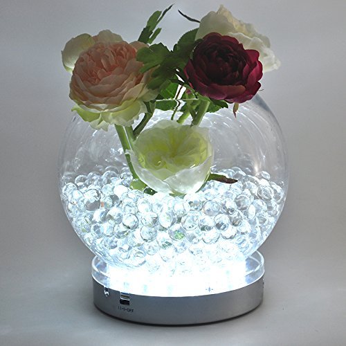 Under Vase Lights Wedding Centerpieces Uplight 6inch Home Decor Lights with 31pcs White LEDs 3AA Battery Powered Aquarium LED Light for Christmas Party Halloween Wedding Décor