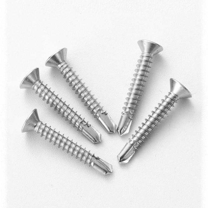 #12 x 1-1/2" (50 Pack) Flat Head Sheet Metal Screws Self-Tapping Screw Phillips Head Self Drilling Screws, 410 Stainless Steel #12 x 1-1/2''