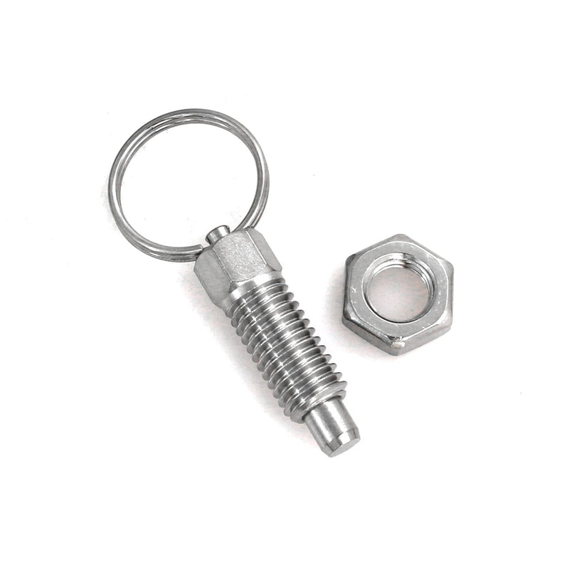 heyous 2pcs Spring Plunger with Pull Ring, M10 Non-Locking Stubby Hand-Retractable Index Plunger 57x20x10mm