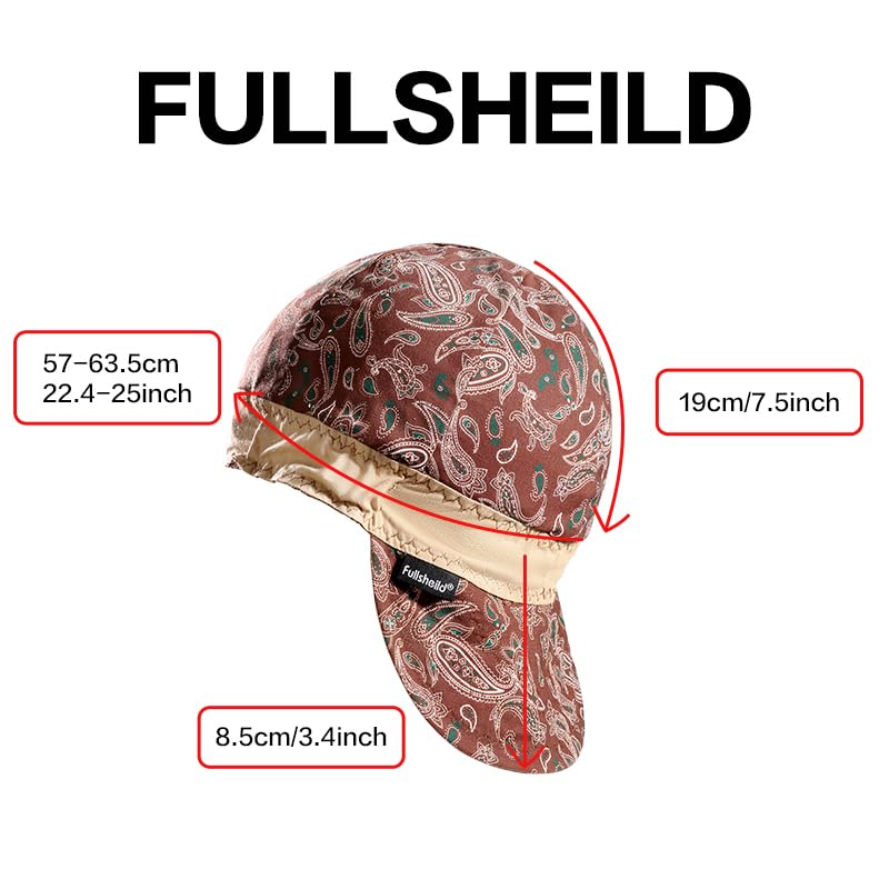 Fullsheild Reversible Welding Cap OneSize Flame Resistant Cotton Welder Hat Hood FR High Crown 3 pcs One Size Multicolor-3pcs
