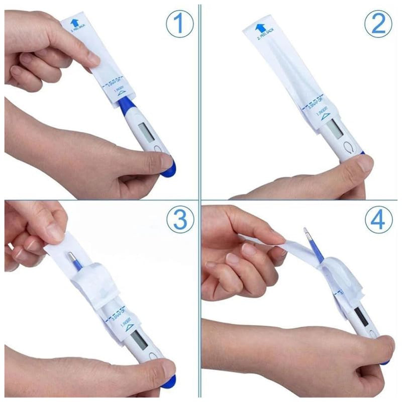 ARTIBETTER Disposable Probe Sleeves 200 Count Pe Tip Covers for Digital Accurate Temperature Reading Hygiene Protection for Home Use