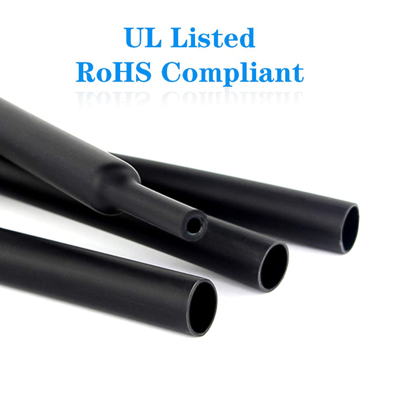 20 Ft 3/8" (Diameter) Dual Wall Black Heat Shrink Tubing 3:1, Each 1 Ft Long, 20 PCS,No Wrinkle Electrical Shrink Tube for Wires,Marine Grade Shrink Tube with Adhesive Lined Waterproof 20 Ft in Total 9.5mm(3/8")-20FT Black