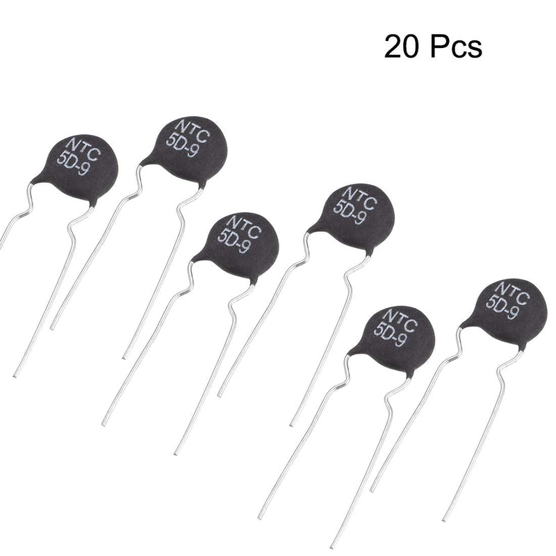 uxcell NTC Thermistor Resistors 5D-9 3A 5 Ohm Inrush Current Limiter Temperature Sensors Pack of 20