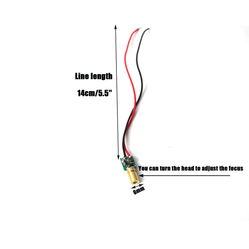 520nm green line laser module industrial laser module adjustable focus (6mm-point-4pack) Point-4pack