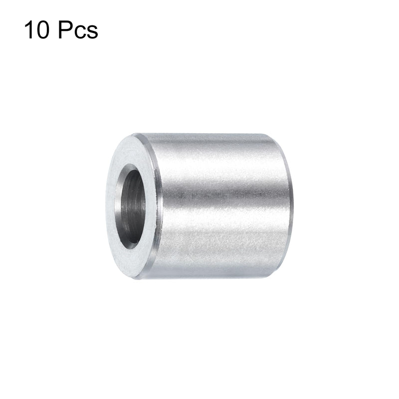 uxcell 10pcs Stainless Steel Spacer 1/4" Bore x 1/2" OD x 1/2" Length Screw Standoff Bushing Plain Finish Round Metal Spacer for 1/4 Screws Bolts and Rods 1/4" x 1/2" x 1/2"