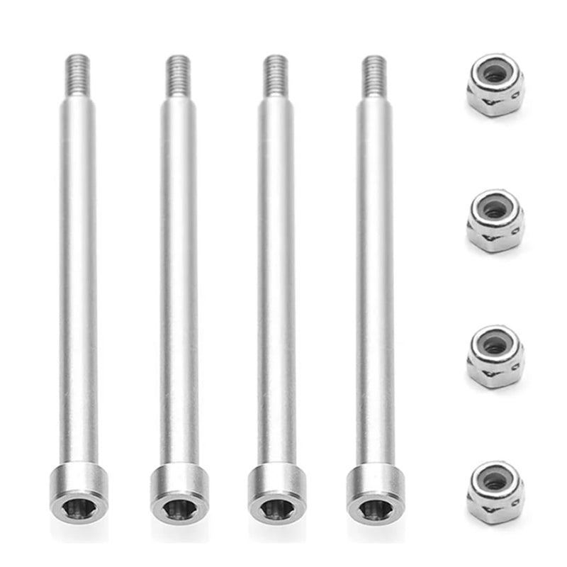 4Pcs Steel 4X56mm Threaded Hinge Pins A-arm Pins 70510 & M3 Nut for 1/5 X-Maxx XMAXX RC Car Upgrades Part (Silver