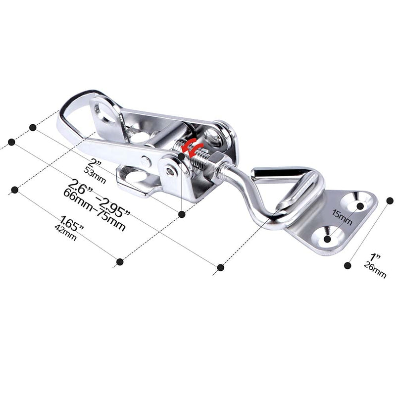 Marinebaby 2PCS Toggle Latch Clamp Stainless Steel Cabinet Hinge Lockable clamp,Boat Anti Rattle Latch
