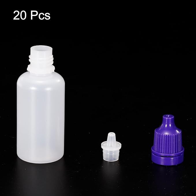 PATIKIL 20ml Liquid Dropper Bottles 20pcs PE Squeezable Drop Eye Dropper Container with PP Cap for Home Travel Purple - NewNest Australia