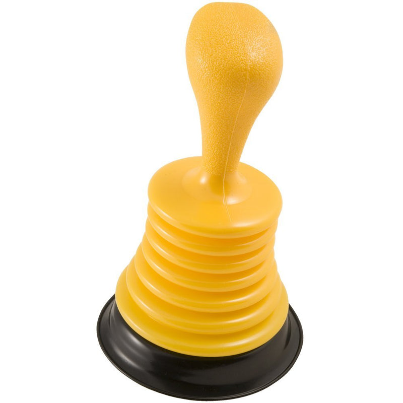 PlumbCraft 7504400 Powerful Home Sink Works on Showers, Tubs Types, Clear Drains Fast with Minimal Effort, Small - 7.5", Yellow Mini Plunger
