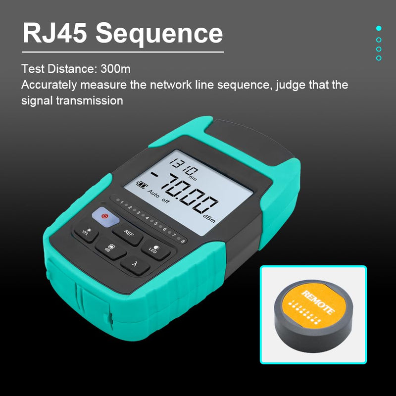 TM530 4-in-1 Fiber Optic Tester — Optical Power Meter -70~+10 dBm, 10km VFL Visual Fault Locator, RJ45 Cable Tester & LED Light, Rechargeable, FC/SC/ST Fiber Light Meter