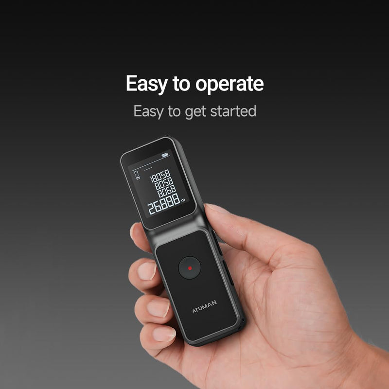 ATuMan LSA Laser Distance Meter, 165ft, 2mm Accuracy, 11 Modes, Portable